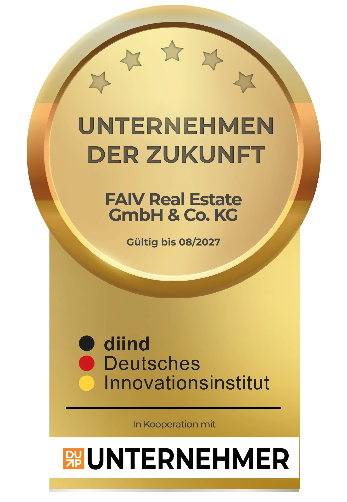 Auszeichnung Siegel: Unternehmen der Zukunft 2026/27 — FAIV Real Estate